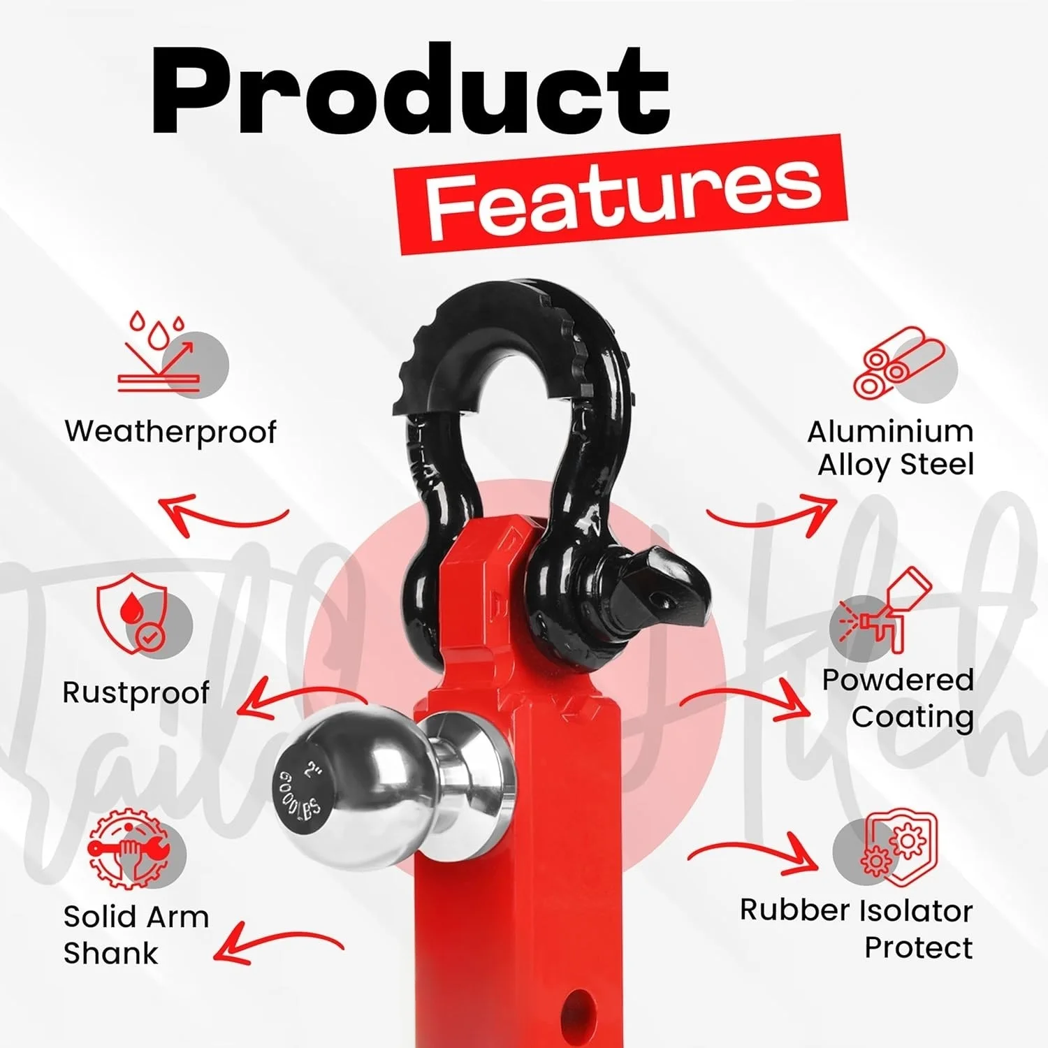 Off road rescue trailer hook aluminum alloy trailer ball head solid detachable straight arm towing hook
Off road rescue trailer hook aluminum alloy trailer ball head solid detachable straight arm towing hook
