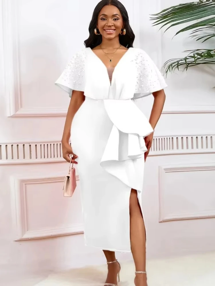 S-3XL African Party Evening Dresses for Women Summer Autumn African Short Sleeve V-neck Polyester Bodycon Dress Gowns Outfits
S-3XL African Party Evening Dresses for Women Summer Autumn African Short Sleeve V-neck Polyester Bodycon Dress Gowns Outfits