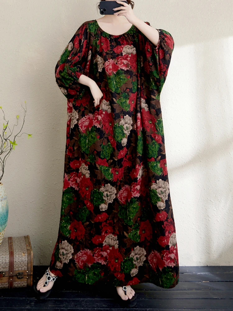 Cotton Linen Dresses for Women 2025 Casual Summer Printed Floral Long Dress Female Short Sleeve Oversize Dress Black Dresses
Cotton Linen Dresses for Women 2025 Casual Summer Printed Floral Long Dress Female Short Sleeve Oversize Dress Black Dresses