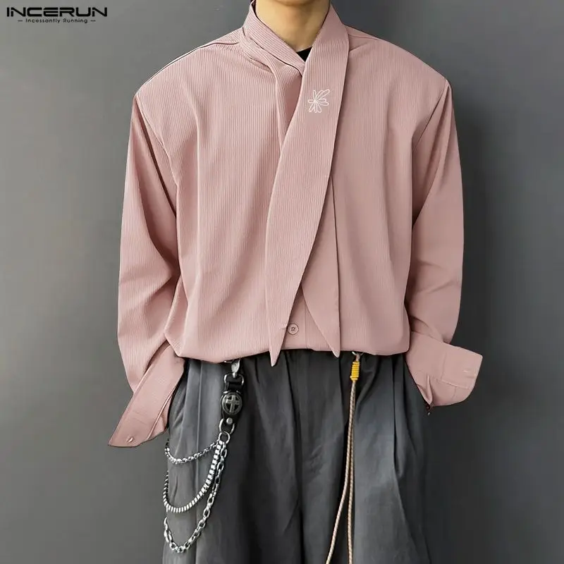 Мужская рубашка INCERUN с вышивкой, свободная повседневная мужская одежда с длинным рукавом и поясом, уличная одежда, модные топы в корейском стиле, мужские рубашки
Мужская рубашка INCERUN с вышивкой, свободная повседневная мужская одежда с длинным рукавом и поясом, уличная одежда, модные топы в корейском стиле, мужские рубашки