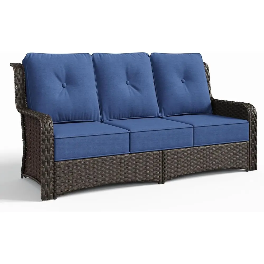 3-Seat Outdoor Patio Sofa with High Back and Wider Armrests, Comfortable Couch with 6-inch Cushions for Yard, Deck, or Poolside
3-Seat Outdoor Patio Sofa with High Back and Wider Armrests, Comfortable Couch with 6-inch Cushions for Yard, Deck, or Poolside