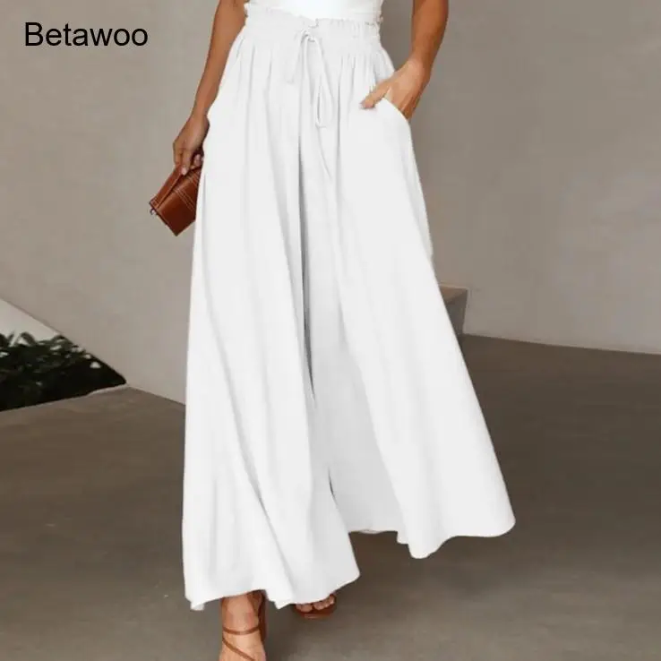 Womens High Waisted Wide Leg Palazzo Pants Flowy Split Wide Leg Trousers with Pockets
Womens High Waisted Wide Leg Palazzo Pants Flowy Split Wide Leg Trousers with Pockets