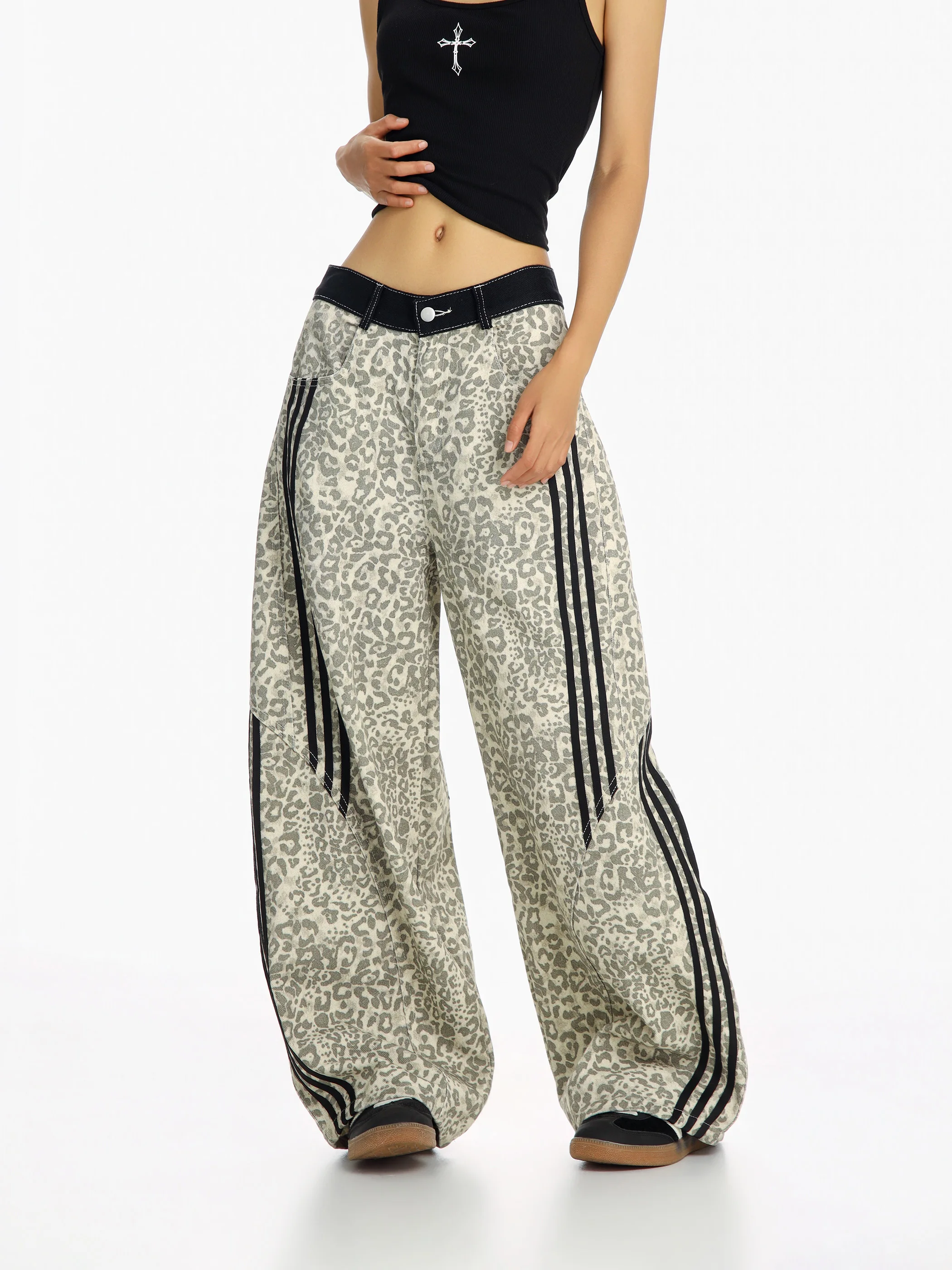 American Style Wide Leg Pants Leopard Print Patchwork Loose Casual Pants Blade Pants City Walk Cotton Polyester Blend
American Style Wide Leg Pants Leopard Print Patchwork Loose Casual Pants Blade Pants City Walk Cotton Polyester Blend