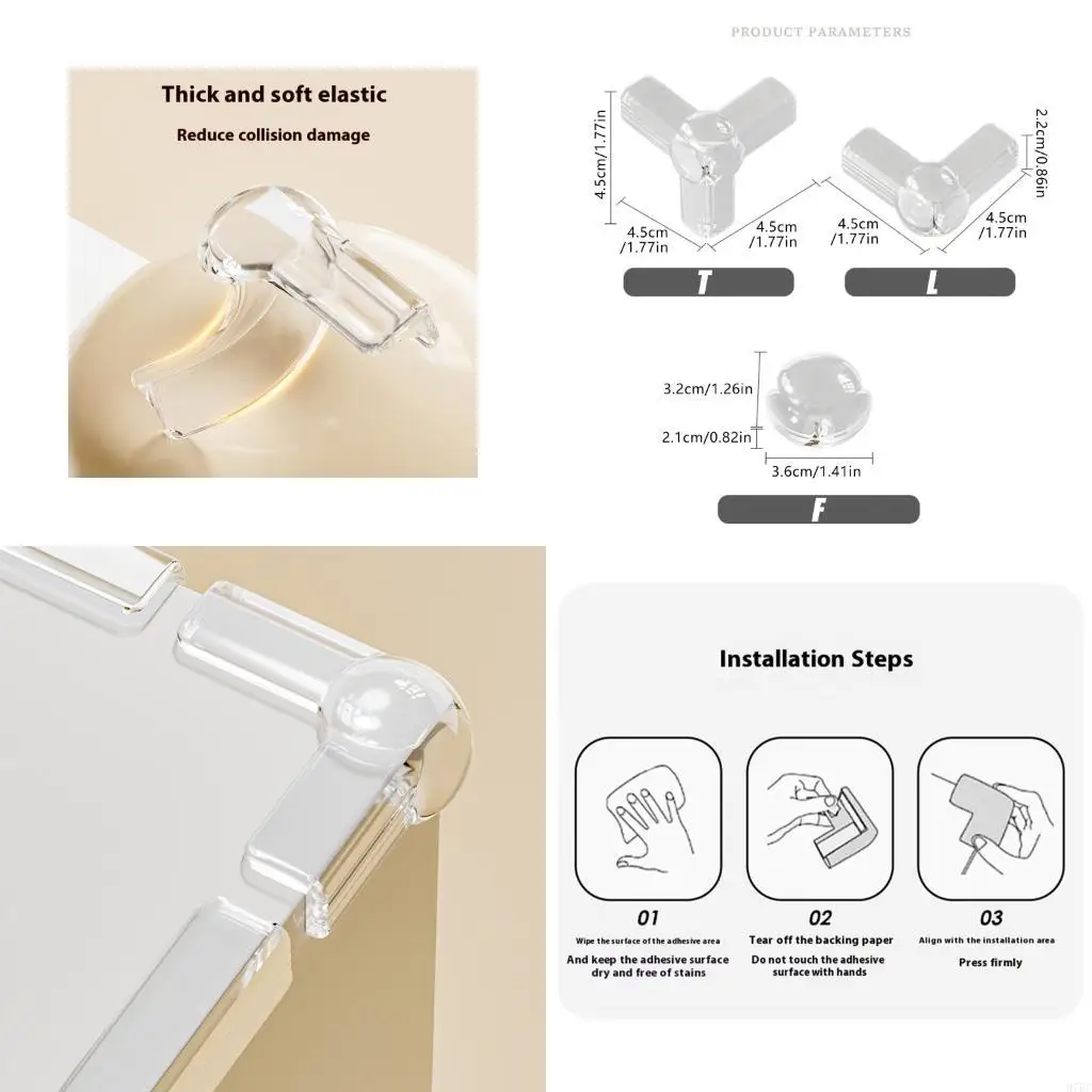 97BC 4pcs Clear PVC Corner Guards Baby Proofing Furniture Edges Protectors For Tables
97BC 4pcs Clear PVC Corner Guards Baby Proofing Furniture Edges Protectors For Tables