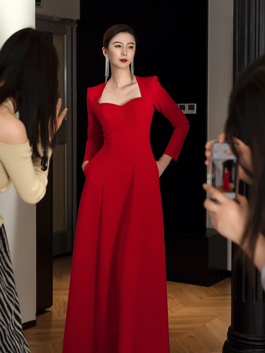 Ele Red Long Sve oulder Wrap Dr for Wedding Engagement Dinner Par Formal Evening Gown Sexy Slim Fit Midi Dr
Ele Red Long Sve oulder Wrap Dr for Wedding Engagement Dinner Par Formal Evening Gown Sexy Slim Fit Midi Dr