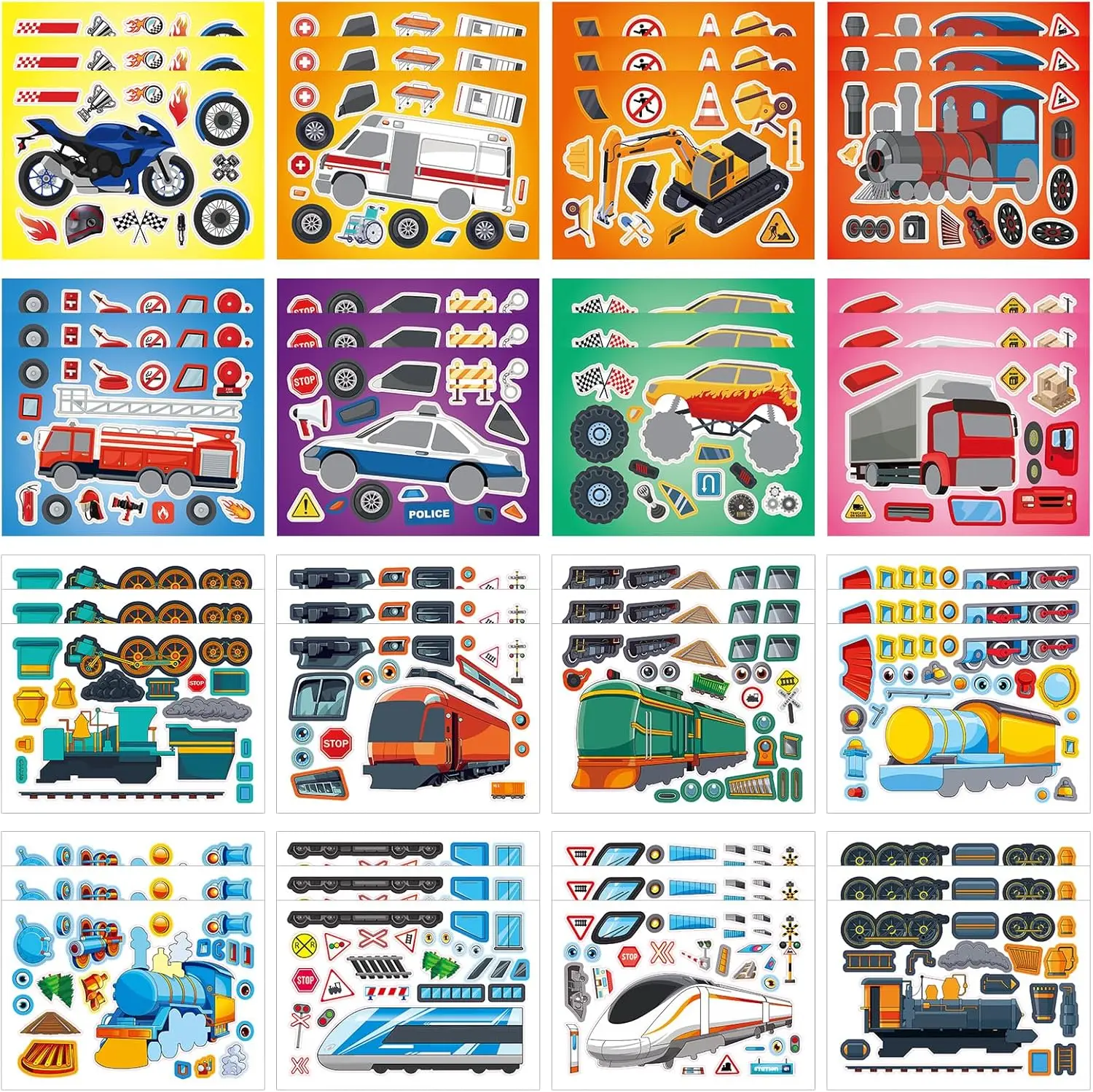 48 Sheets Vehicle Dream Stickers, DIY Craft for Boys Girls, Travel Activity Book, Party Favors, Birthday Gift Ages 3+
48 Sheets Vehicle Dream Stickers, DIY Craft for Boys Girls, Travel Activity Book, Party Favors, Birthday Gift Ages 3+