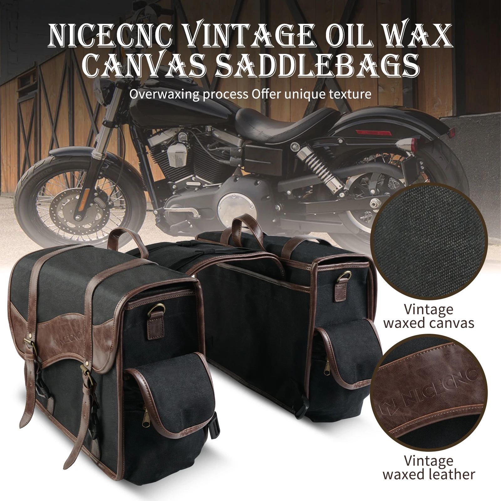 Motorcycle Saddle Bags for Harley Davidson Touring Road King Wax Canvas Universal Saddlebags Panniers For Yamaha Street Glide
Motorcycle Saddle Bags for Harley Davidson Touring Road King Wax Canvas Universal Saddlebags Panniers For Yamaha Street Glide