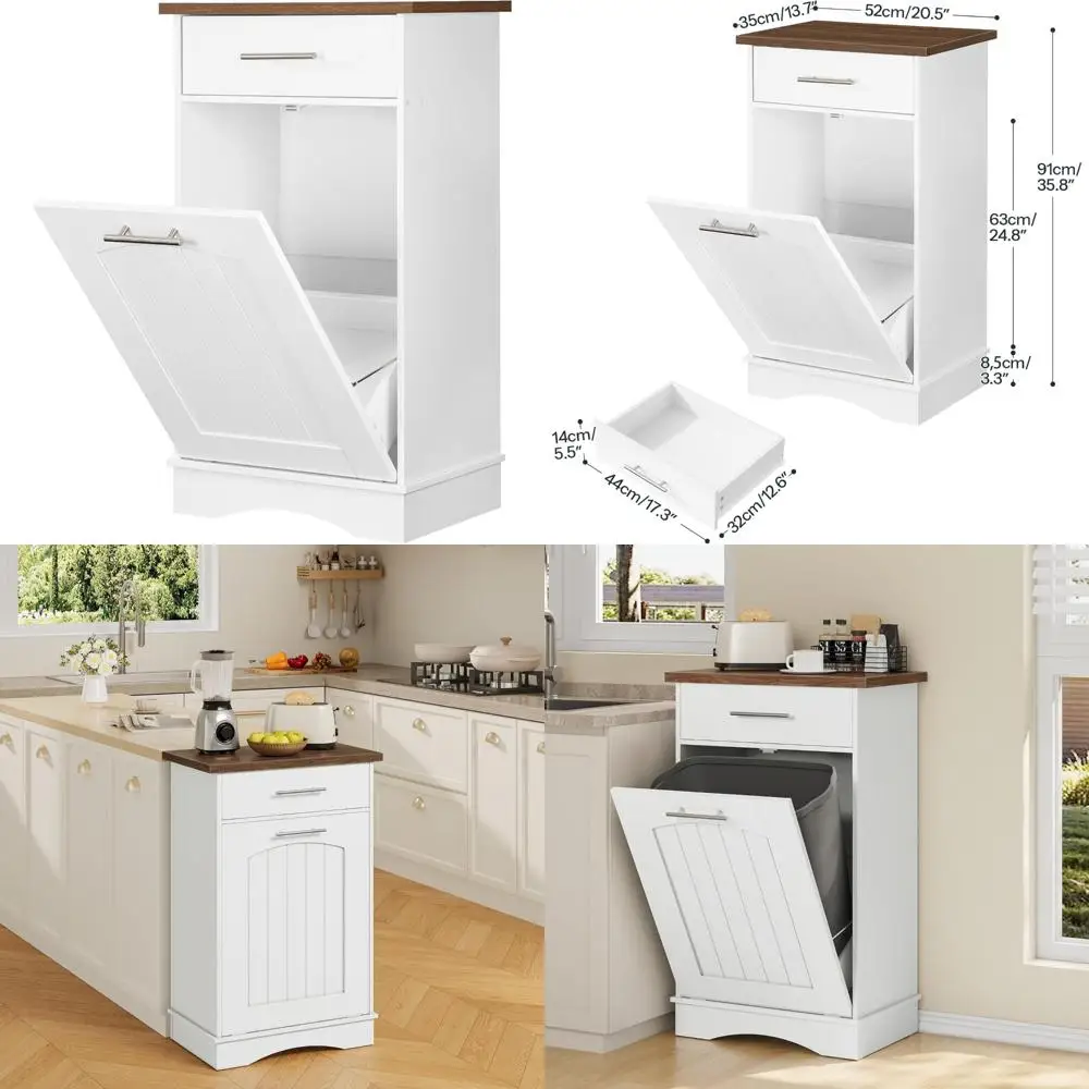 10 Gallon Tilt-Out Trash Cabinet for Kitchen, Large Drawer, Flip Door, Hidden Laundry Hamper Storage Solution
10 Gallon Tilt-Out Trash Cabinet for Kitchen, Large Drawer, Flip Door, Hidden Laundry Hamper Storage Solution