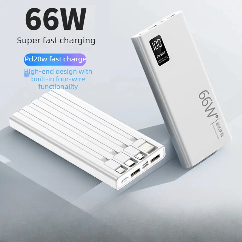 20000mAh 22.5W Portable Power Bank 66W Super Fast Charging with Built-in Cable for Huawei and Apple Devices
20000mAh 22.5W Portable Power Bank 66W Super Fast Charging with Built-in Cable for Huawei and Apple Devices