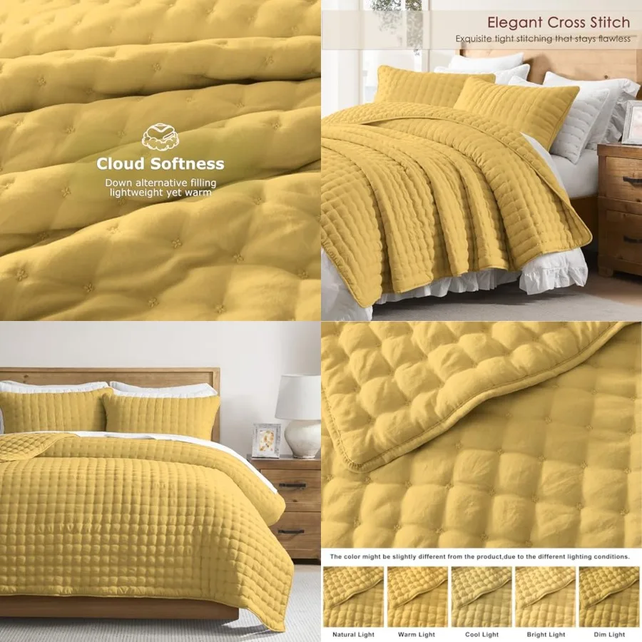 Quit Size Bedding Sets with Pillow Sham, Lightweight Soft Bedspread Coverlet, Quilted Blanket Thin Comforter Bed Cover for All
Quit Size Bedding Sets with Pillow Sham, Lightweight Soft Bedspread Coverlet, Quilted Blanket Thin Comforter Bed Cover for All
