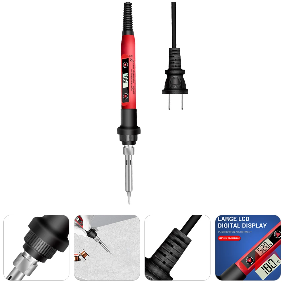 Digital Display Electric Soldering Iron 180℃-520℃ Adjustable Fast Heating Plug-In Ceramic Heater Replacement Tips Mini
Digital Display Electric Soldering Iron 180℃-520℃ Adjustable Fast Heating Plug-In Ceramic Heater Replacement Tips Mini