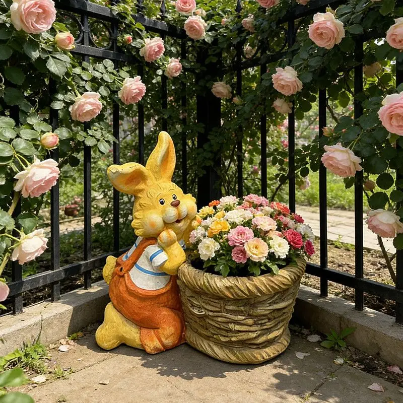 Cute rabbit flower pot garden courtyard cartoon animal sculpture potted plant ornament landscaping decoration
Cute rabbit flower pot garden courtyard cartoon animal sculpture potted plant ornament landscaping decoration