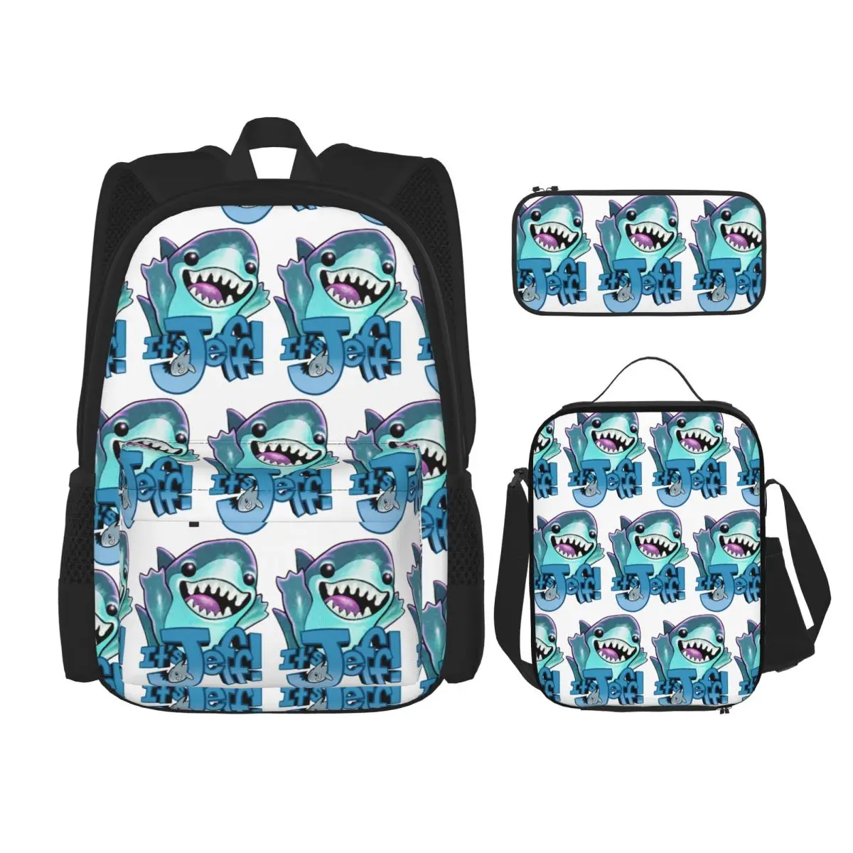 It's Jeff The Land Shark Backpacks Boys Girls Bookbag School Bags Rucksack Lunch Bag Pen Bag Three-Piece Set
It's Jeff The Land Shark Backpacks Boys Girls Bookbag School Bags Rucksack Lunch Bag Pen Bag Three-Piece Set