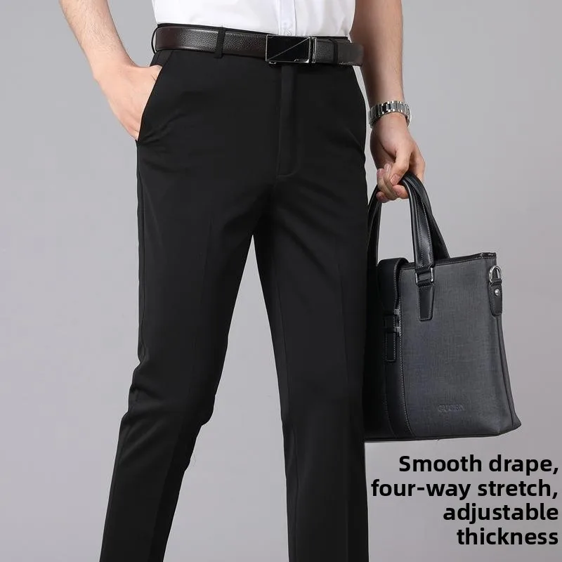 Busin повседневные мужские брюки из тонкого эластичного ледяного шелка с высокой талией, свободные прямые длинные брюки на весну и лето
Busin повседневные мужские брюки из тонкого эластичного ледяного шелка с высокой талией, свободные прямые длинные брюки на весну и лето