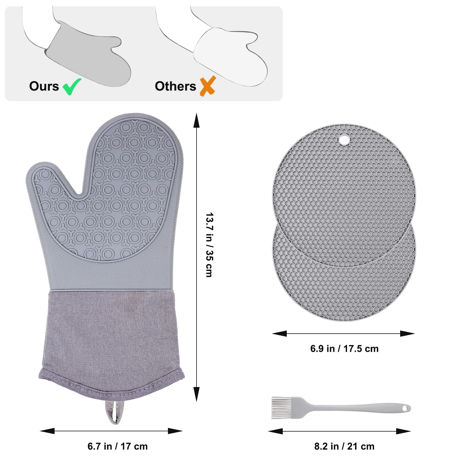 5 Piece Oven Gloves Set Heat Resistant Silicone Cooking Mitts Non Slip Microwave Glove Baking BBQ Grilling Kitchen Tools
5 Piece Oven Gloves Set Heat Resistant Silicone Cooking Mitts Non Slip Microwave Glove Baking BBQ Grilling Kitchen Tools