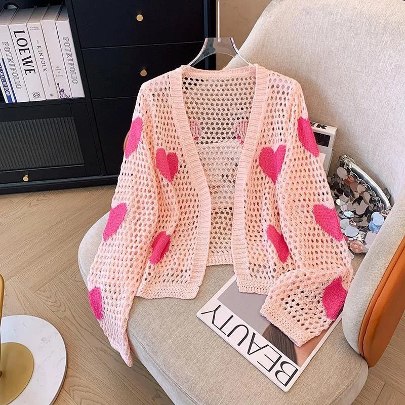 2025 Spring New Hollow Out Knitted Sweater Women's Summer Temperament Sweet Loose Sun Protection Cardigan Long-sleeved Top
2025 Spring New Hollow Out Knitted Sweater Women's Summer Temperament Sweet Loose Sun Protection Cardigan Long-sleeved Top