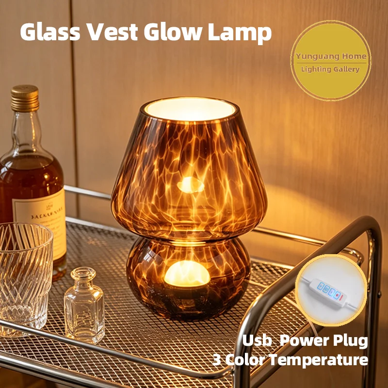 Murano Glass Table Lamp Modern Simple Textured Mushroom Bedside Lamp 3-Color Temperature Bedroom Living Room Decor Light
Murano Glass Table Lamp Modern Simple Textured Mushroom Bedside Lamp 3-Color Temperature Bedroom Living Room Decor Light