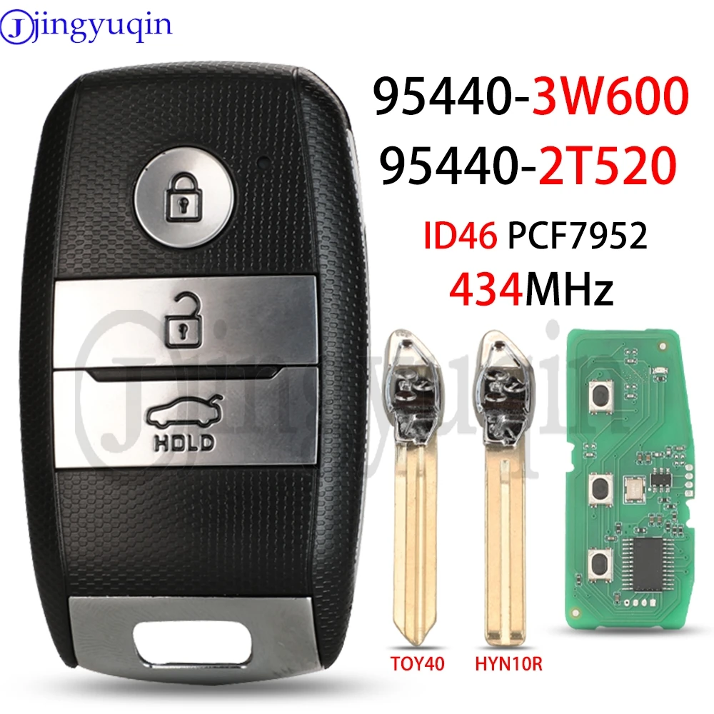 jingyuqin 434MHz ID46 PCF7952 95440-3W600/2T520 Remote Car Key Fob For KIA K5 KX3 Sportage Sorento Smart Key Folding Key Control
jingyuqin 434MHz ID46 PCF7952 95440-3W600/2T520 Remote Car Key Fob For KIA K5 KX3 Sportage Sorento Smart Key Folding Key Control