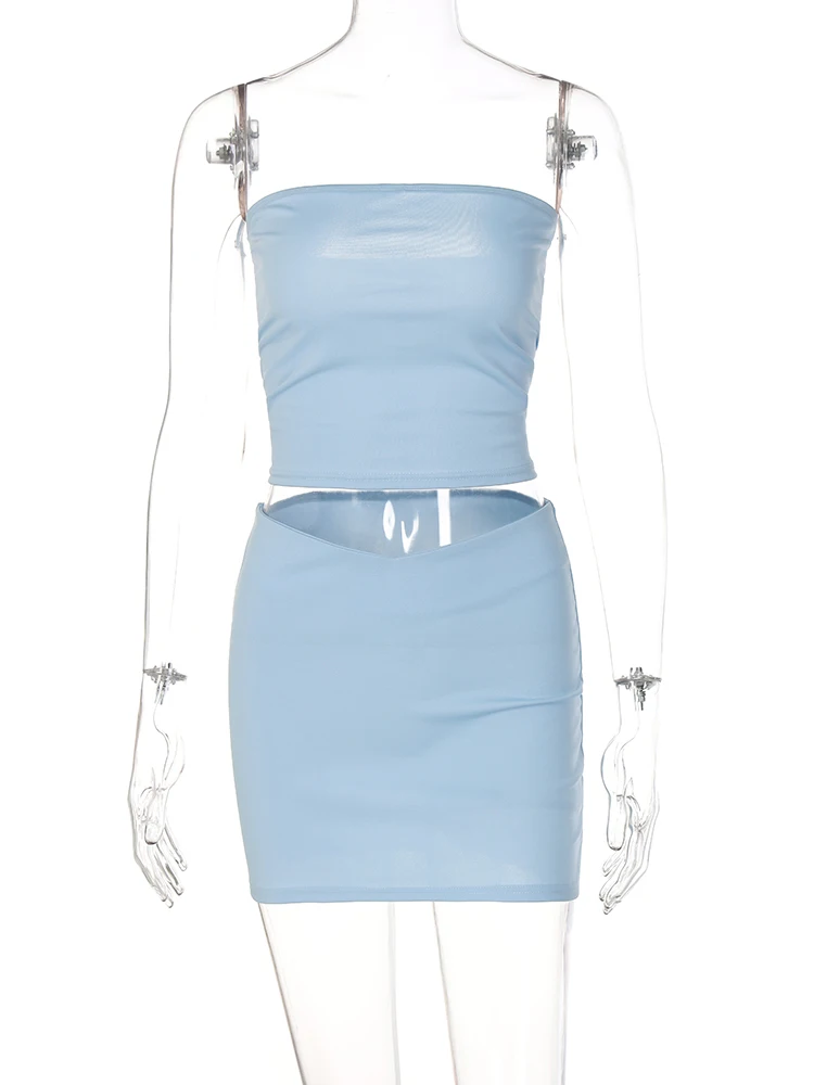 2023 Solid Sleeveless Folds Tube Crop Top Skirts 2 Piece Matching Set Summer Fashion Streetwear Beach Clothing Drop Shipping
2023 Solid Sleeveless Folds Tube Crop Top Skirts 2 Piece Matching Set Summer Fashion Streetwear Beach Clothing Drop Shipping