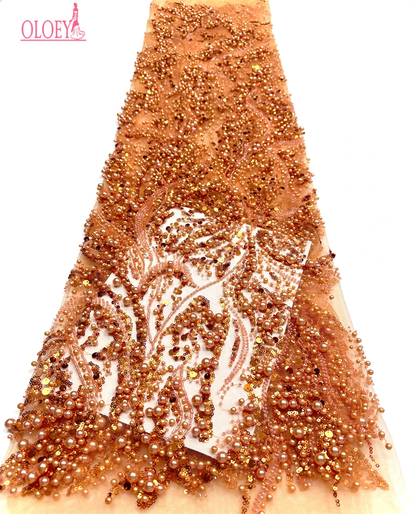OLOEY High-End French Sequins Lace Fabric African Nigerian Beaded Embroidery for Wedding Party Dresses Fashionable Beadwork
OLOEY High-End French Sequins Lace Fabric African Nigerian Beaded Embroidery for Wedding Party Dresses Fashionable Beadwork