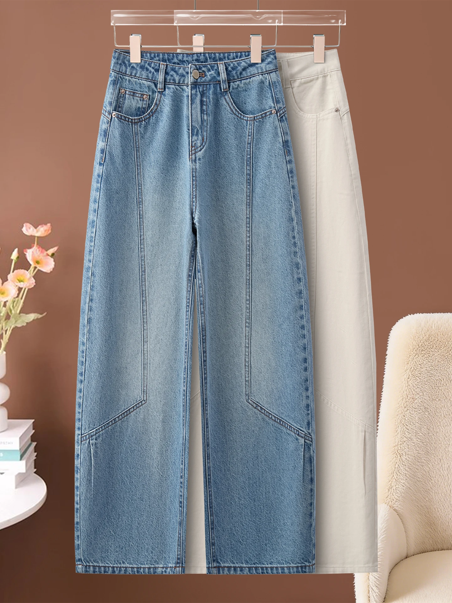 High Waist Wide Leg Knife Jeans Women's Spring Autumn 2026 New Style Slim Straight Loose Scythe Pants Casual Cotton Denim
High Waist Wide Leg Knife Jeans Women's Spring Autumn 2026 New Style Slim Straight Loose Scythe Pants Casual Cotton Denim