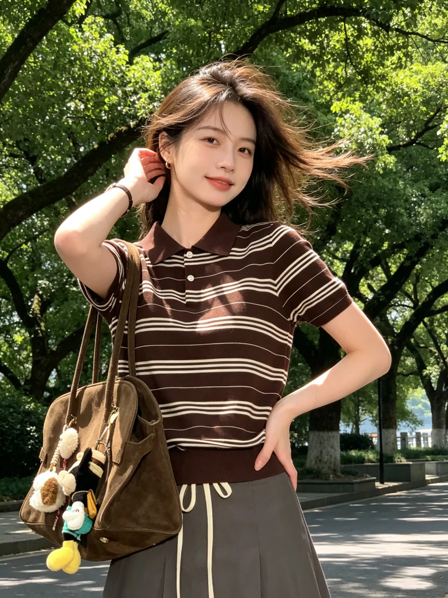 Korean Style College Coffee Stripe Shirt Women's Slim Fit Short Sleeve Knitted Top Summer Casual Striped T-shirt
Korean Style College Coffee Stripe Shirt Women's Slim Fit Short Sleeve Knitted Top Summer Casual Striped T-shirt