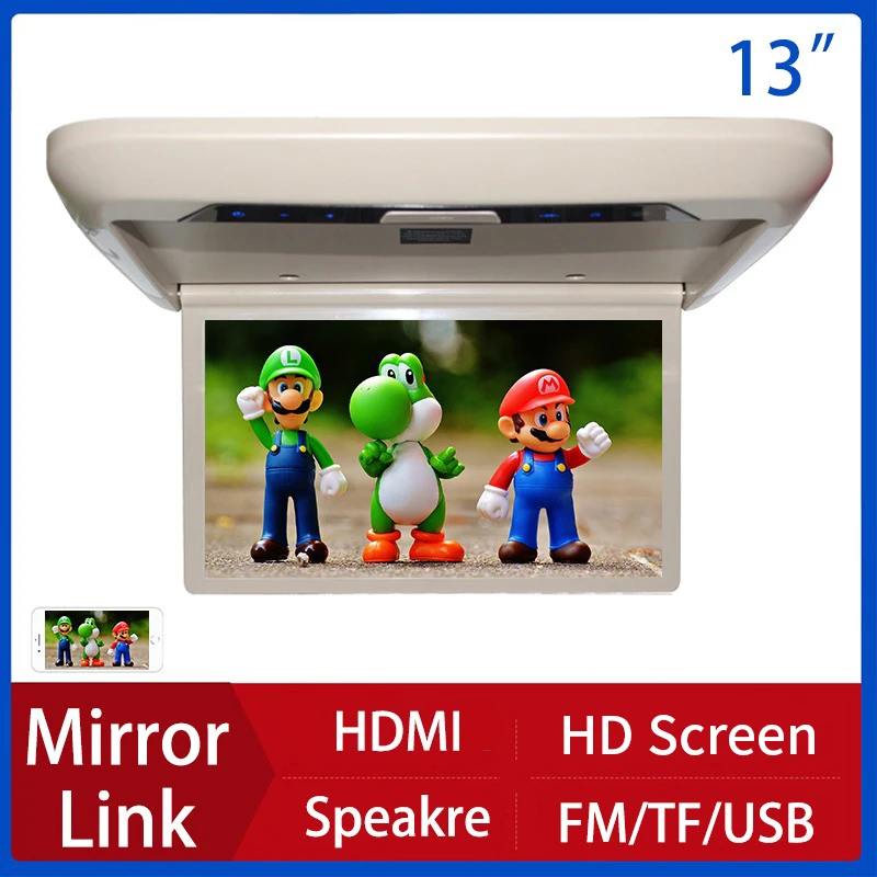 13.3 Inch Car Video Players HD LCD Screen Roof Mount Monitor Flip Down Display Auto Ceiling TV HDMI FM Speaker USB Mirror Link
13.3 Inch Car Video Players HD LCD Screen Roof Mount Monitor Flip Down Display Auto Ceiling TV HDMI FM Speaker USB Mirror Link