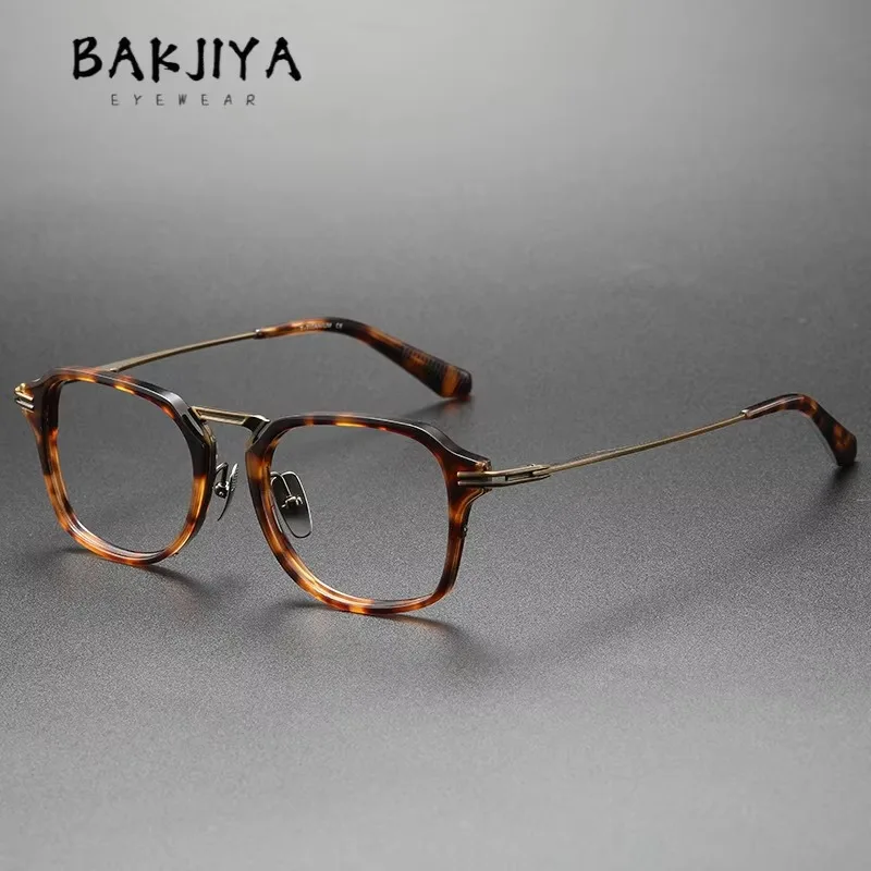 Vintage Handmade Optical Pure Titanium Eyeglasses Frames Square Acetate Leopard Print Frames Flat Prescription Glasses Big Face
Vintage Handmade Optical Pure Titanium Eyeglasses Frames Square Acetate Leopard Print Frames Flat Prescription Glasses Big Face