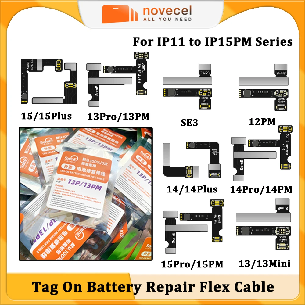 5pcs SamE Tag On Battery Repair Flex Cable For iPhone 11 12 Mini 13 Plus 14 15 Pro Max 100% Health External Flex Repair Tools
5pcs SamE Tag On Battery Repair Flex Cable For iPhone 11 12 Mini 13 Plus 14 15 Pro Max 100% Health External Flex Repair Tools
