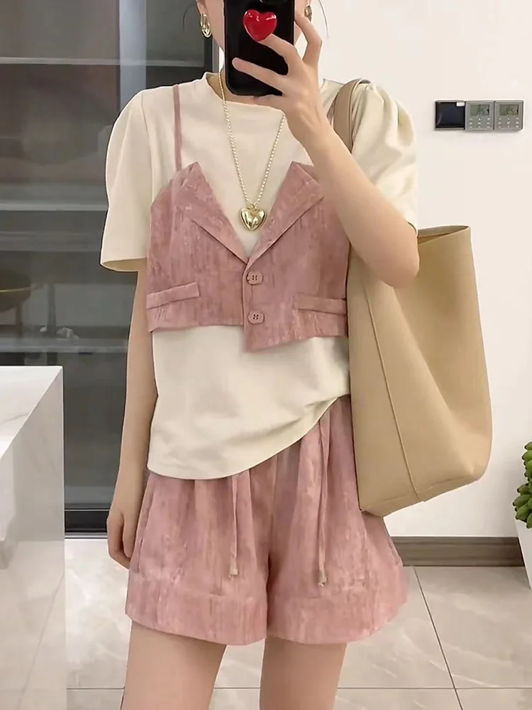 Summer Two Piece Set Casual Office Lady Long Sleeve Shirt Korean Blouse Chic Tops Wide Leg Shorts Womens Two Peice Sets Wh6
Summer Two Piece Set Casual Office Lady Long Sleeve Shirt Korean Blouse Chic Tops Wide Leg Shorts Womens Two Peice Sets Wh6