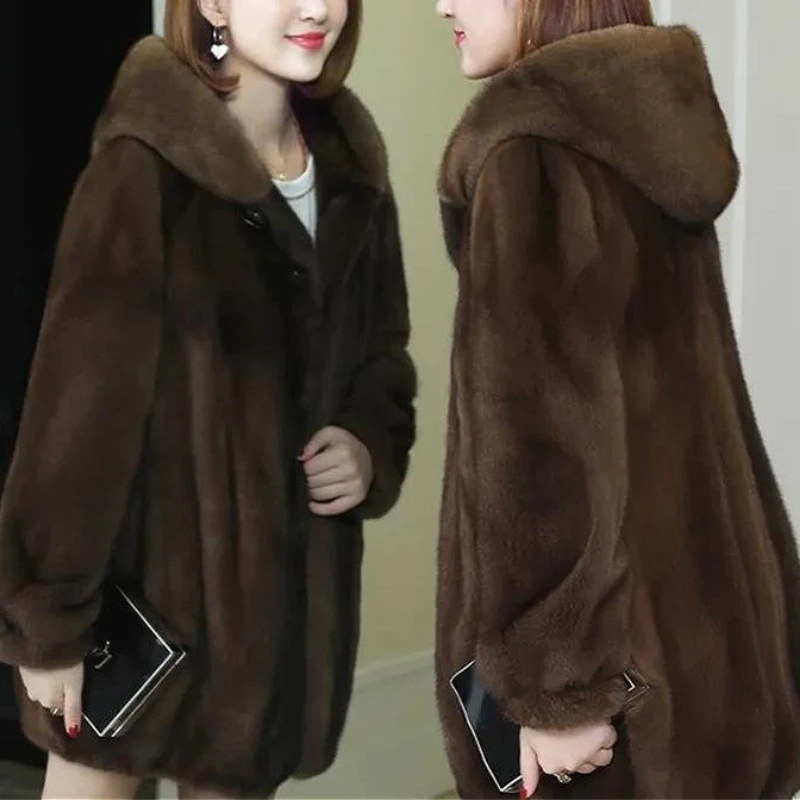 Women Faux Fur Coats Jackets Hooded Mid Length Coat Thick Warm Y2k Streetwear Work Jacket Work Outerwear Autumn Winter 2025
Women Faux Fur Coats Jackets Hooded Mid Length Coat Thick Warm Y2k Streetwear Work Jacket Work Outerwear Autumn Winter 2025
