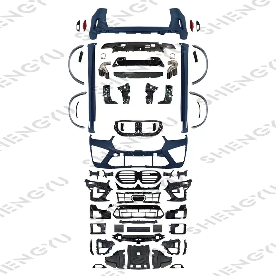 Комплект из полипропилена для кузова BMW X5 G05/G18 2023, модель X5M, передний и задний бампер с решеткой и боковыми лыжами
Комплект из полипропилена для кузова BMW X5 G05/G18 2023, модель X5M, передний и задний бампер с решеткой и боковыми лыжами