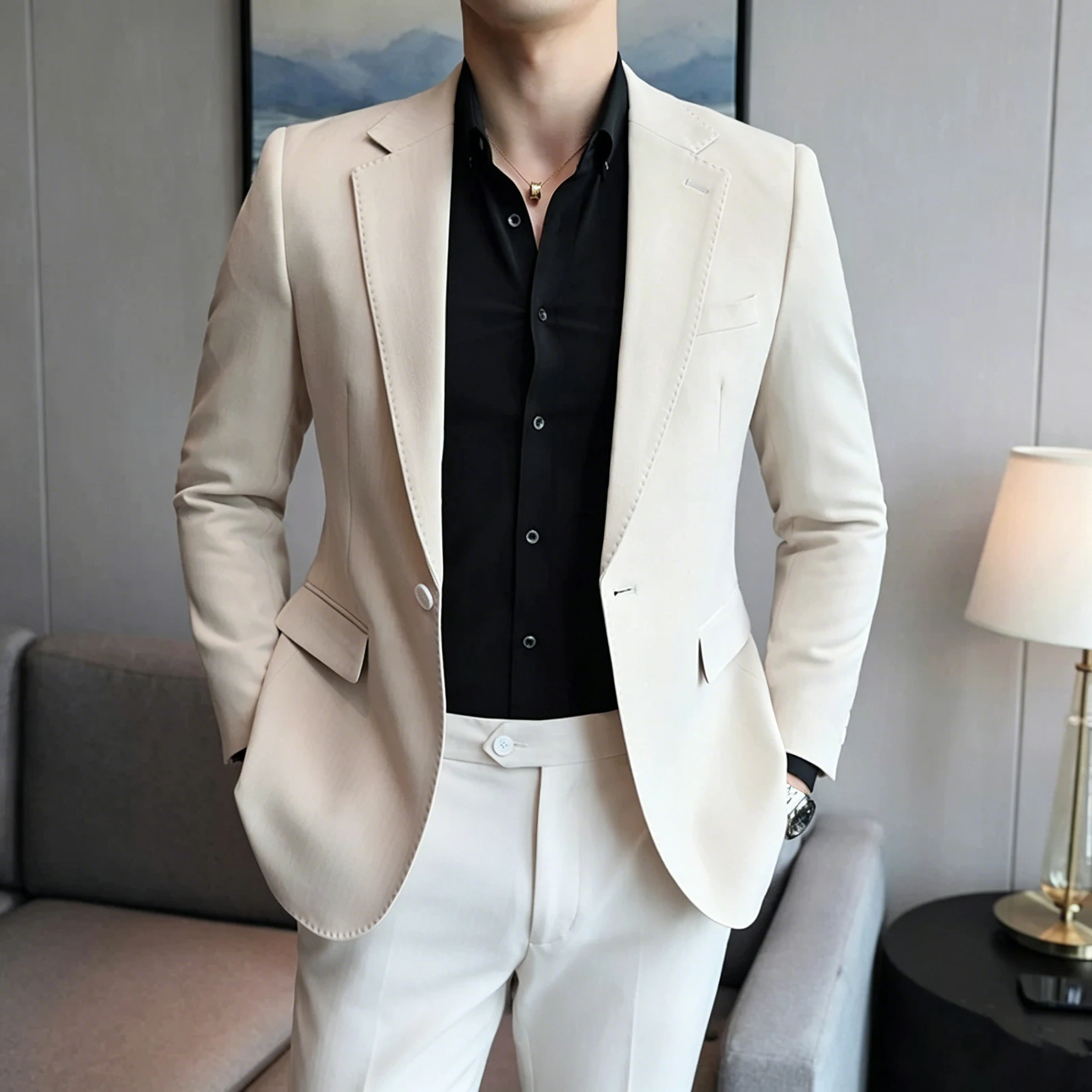 Luxury High-end Brand Solid Color Plaid Stripe Men's Casual Business Blazer Groom Wedding Dress Party Show Host Suit Jacket Coat
Luxury High-end Brand Solid Color Plaid Stripe Men's Casual Business Blazer Groom Wedding Dress Party Show Host Suit Jacket Coat