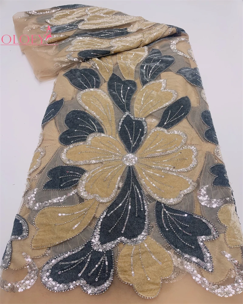 OLOEY Luxury African Lace Fabric High Quality Sequins Beads Lace Fabrics For Nigerian Wedding French Velvet Lace Fabric
OLOEY Luxury African Lace Fabric High Quality Sequins Beads Lace Fabrics For Nigerian Wedding French Velvet Lace Fabric