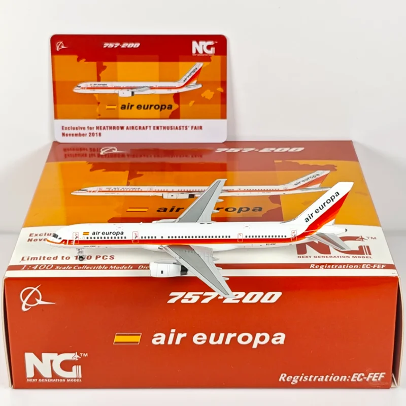 NG Models 1/400 Scale Euroair B757-200 EC-FEF Diecast Alloy Model Aircraft Collective Decorative Ornament
NG Models 1/400 Scale Euroair B757-200 EC-FEF Diecast Alloy Model Aircraft Collective Decorative Ornament