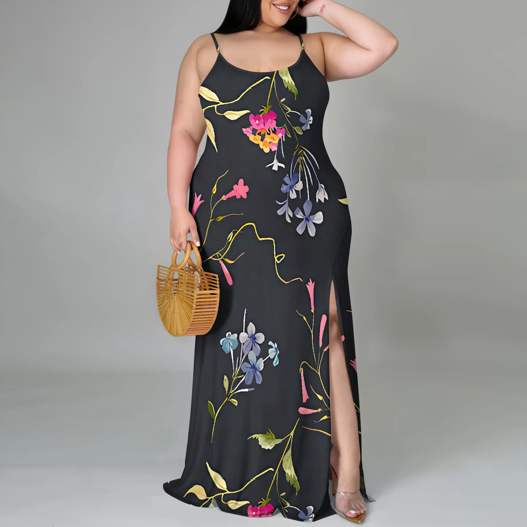 Plus Size Sleeveless Floral Maxi Dress Spaghetti Strap Casual Split Hem Vacation Beach Long Dress
Plus Size Sleeveless Floral Maxi Dress Spaghetti Strap Casual Split Hem Vacation Beach Long Dress