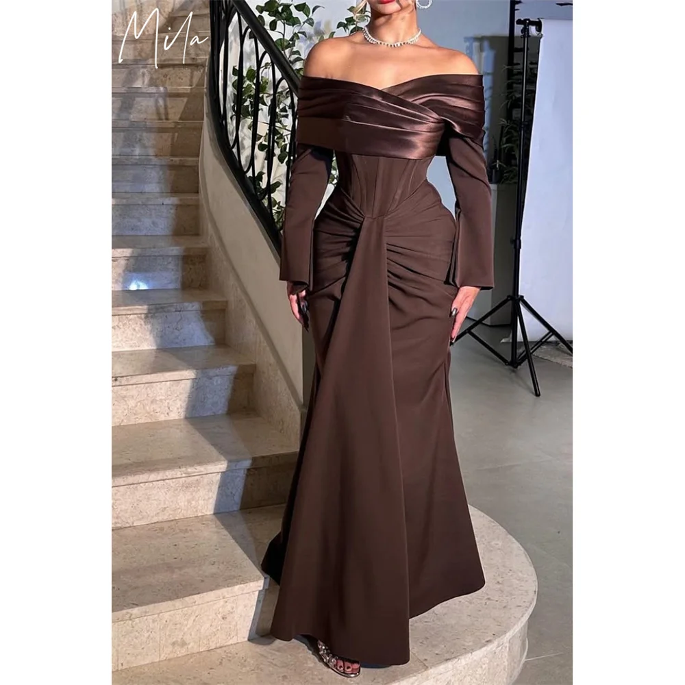 Mila Corset Mermaid Off Shoulder Prom Dresses Bow Strap Satin Evening Dresses Simple Floor-Length Customized 2025 Party Dresses
Mila Corset Mermaid Off Shoulder Prom Dresses Bow Strap Satin Evening Dresses Simple Floor-Length Customized 2025 Party Dresses