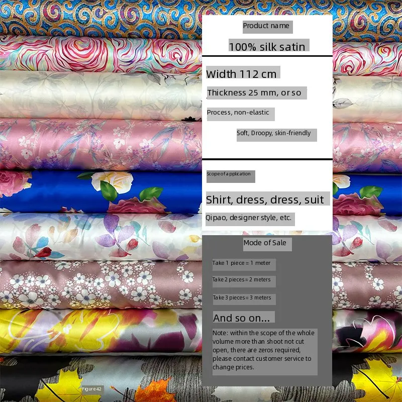 Luxury 100% Mulberry Silk Fabric Floral Dress Material for Cheongsam, Scarf, Summer Clothing 25MM
Luxury 100% Mulberry Silk Fabric Floral Dress Material for Cheongsam, Scarf, Summer Clothing 25MM