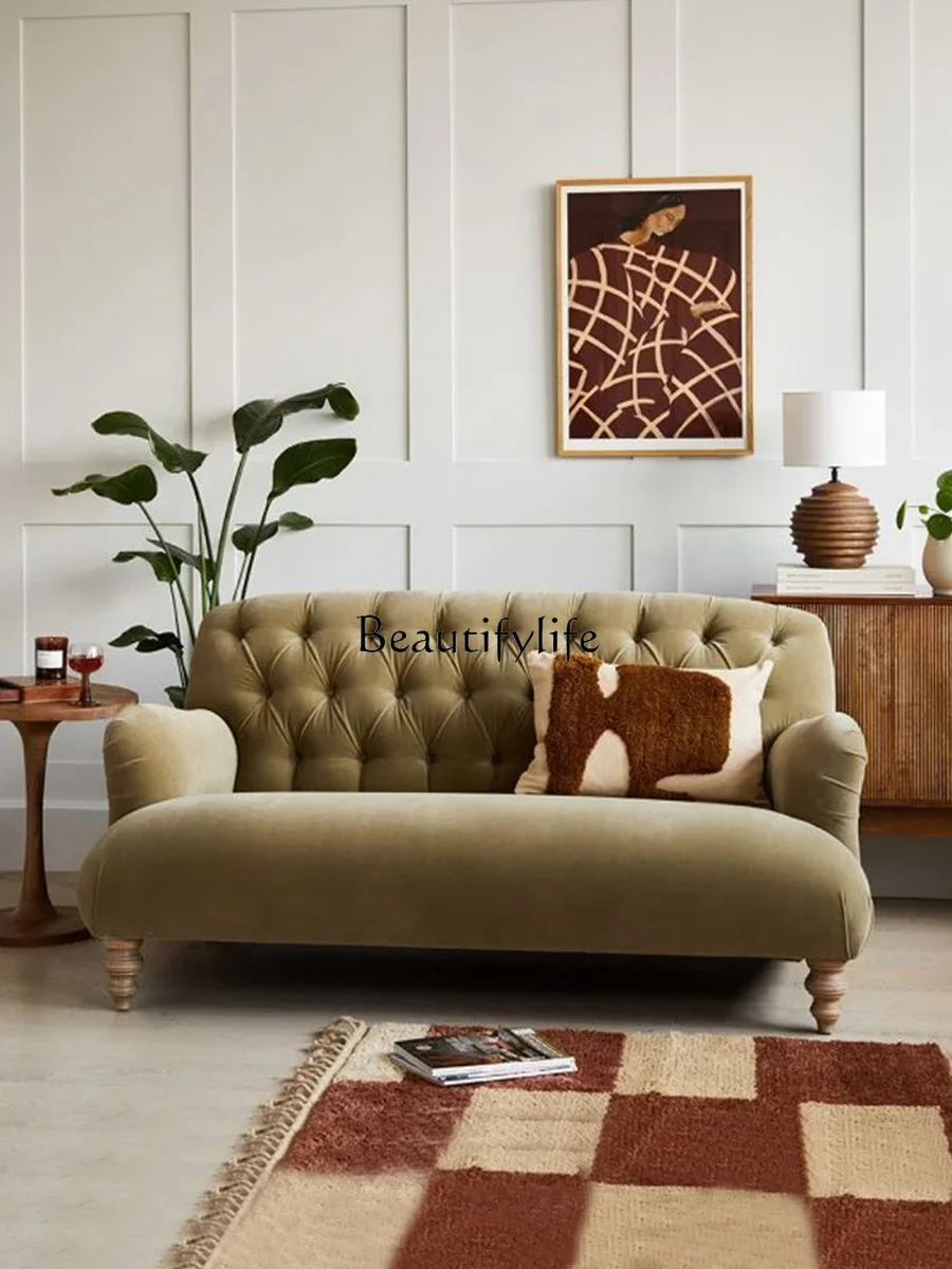 N American Pull Buckle Sofa Retro Style Velvet Sofa Furniture Simple and Light Luxury Two-Seat Sofa
N American Pull Buckle Sofa Retro Style Velvet Sofa Furniture Simple and Light Luxury Two-Seat Sofa