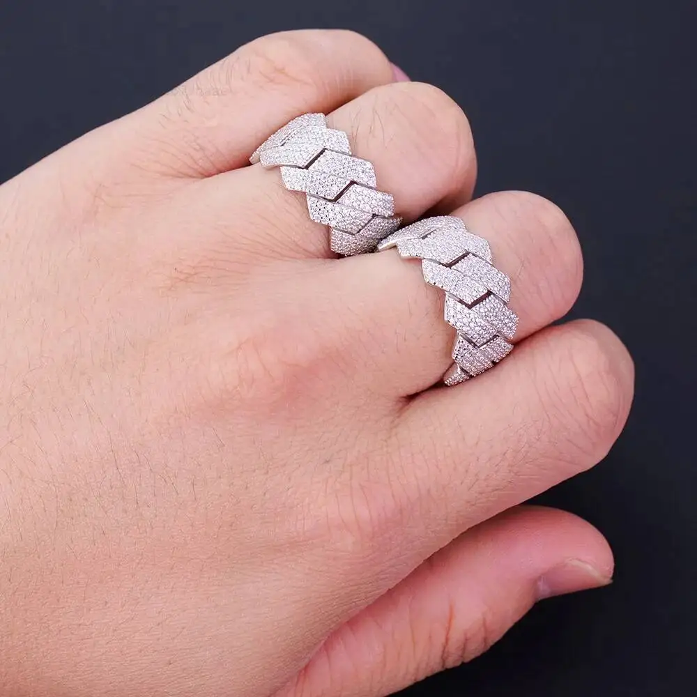 High Quality Hip Hop Custom Jewelry 3 Rows 925 Sterling Silver Gra Vvs Moissanite Mossanite Diamond Iced Out Cuban Ring Men
High Quality Hip Hop Custom Jewelry 3 Rows 925 Sterling Silver Gra Vvs Moissanite Mossanite Diamond Iced Out Cuban Ring Men