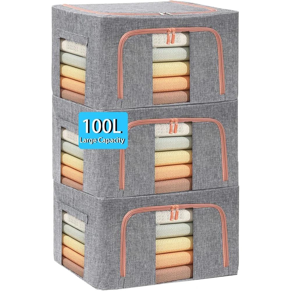 Foldable Organizer for Home Organization, 2-Way Zipper, Clear Window, 100L x 3Pack, Foldable Storage Bags
Foldable Organizer for Home Organization, 2-Way Zipper, Clear Window, 100L x 3Pack, Foldable Storage Bags