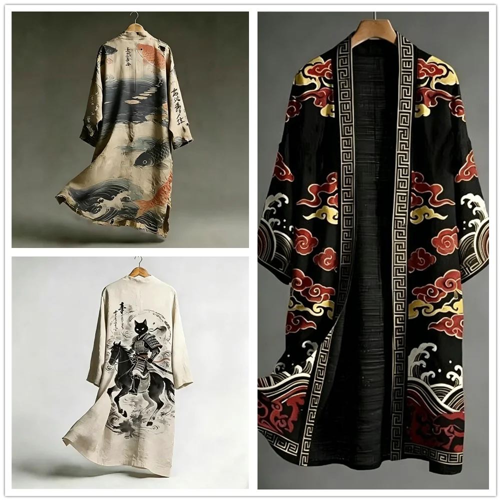 Men's Chinese Print Long Kimono Summer Casual Loose Women's Yukata Haori Beach Hiyoshi Shirt
Men's Chinese Print Long Kimono Summer Casual Loose Women's Yukata Haori Beach Hiyoshi Shirt