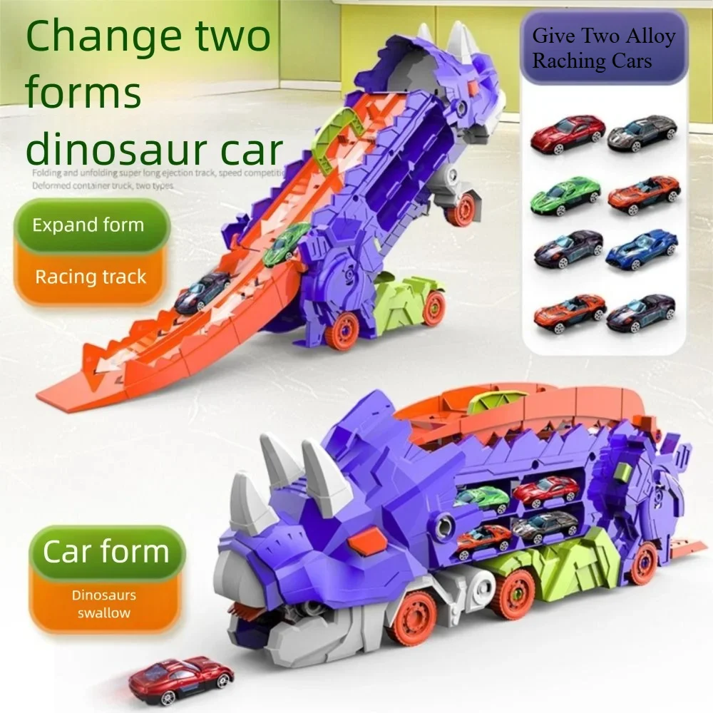New Plastic Dinosaur Transporter Car Deformation With Car Vehicle Racing Track Foldable Car Model Kid
New Plastic Dinosaur Transporter Car Deformation With Car Vehicle Racing Track Foldable Car Model Kid