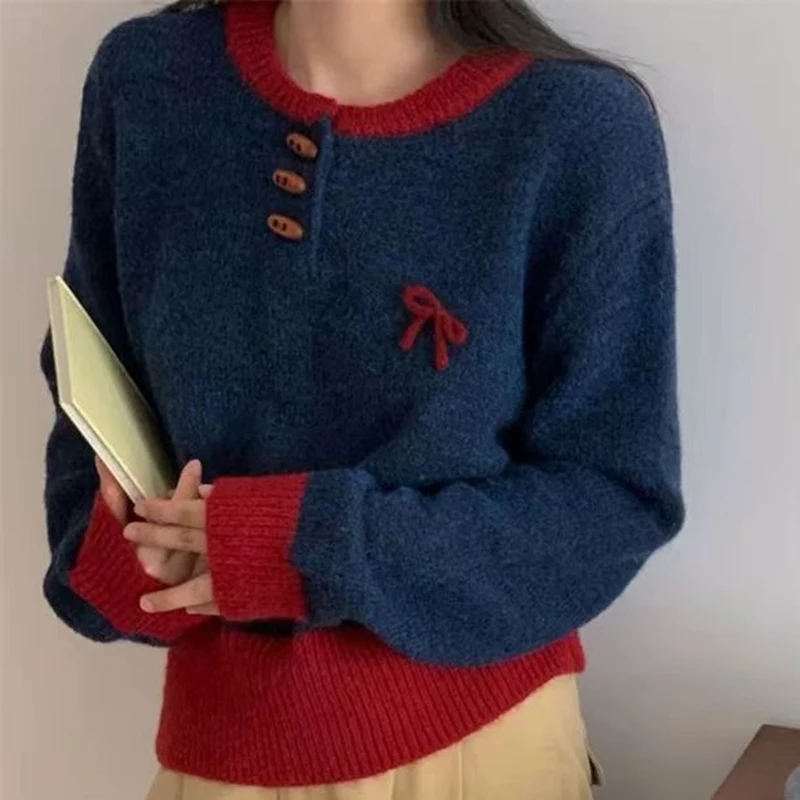 Autumn Winter Long Sleeve O Neck Knitted Sweater Women Loose Vintage Pullover Sweaters Tops Thick Pull Femme
Autumn Winter Long Sleeve O Neck Knitted Sweater Women Loose Vintage Pullover Sweaters Tops Thick Pull Femme