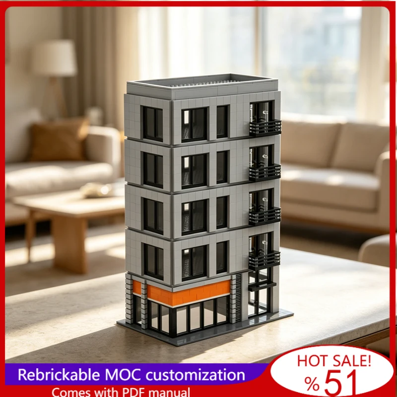 2485 PCS MOC City Street Views Modular Grey Tile Apartment Building Block DIY Educational Assembly Childrens Toy Christmas Gift
2485 PCS MOC City Street Views Modular Grey Tile Apartment Building Block DIY Educational Assembly Childrens Toy Christmas Gift