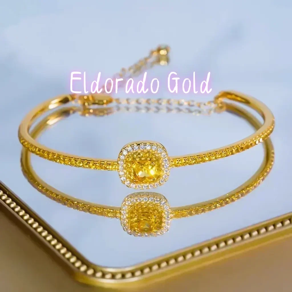Золотой браслет Eldorado Gold 9999 пробы, 24-каратное желтое золото, женский браслет с кристаллами и бриллиантами
Золотой браслет Eldorado Gold 9999 пробы, 24-каратное желтое золото, женский браслет с кристаллами и бриллиантами