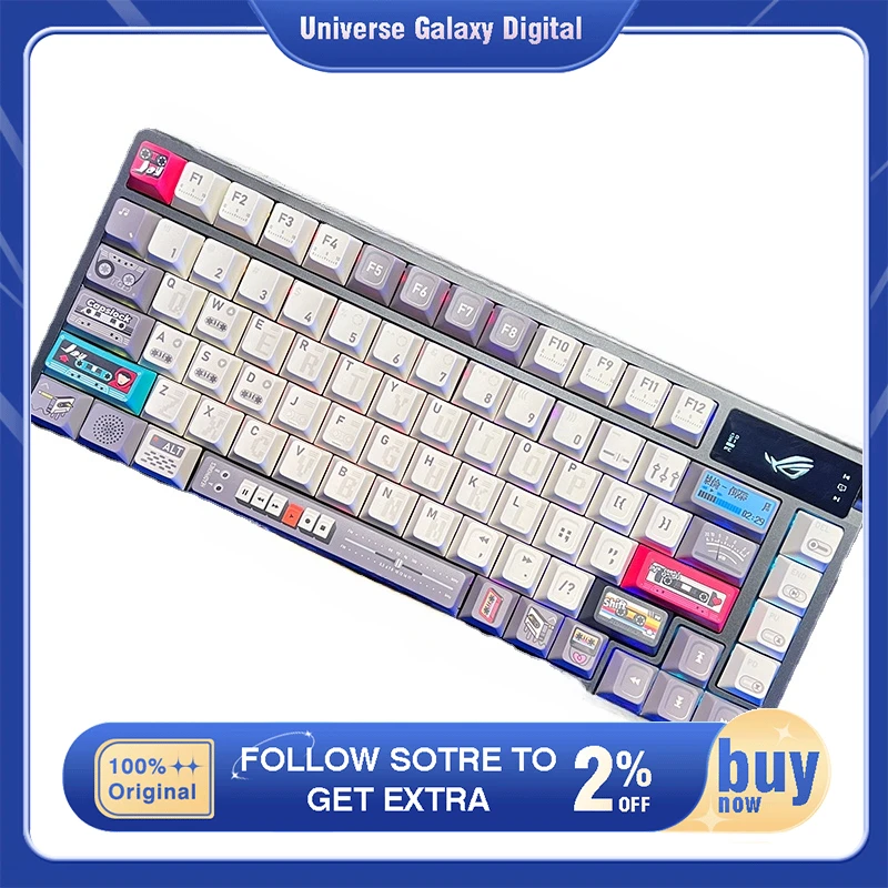 Retro Tape Themed Keycap Set PBT Five-sided Sublimation Original Factory Highly Customized 130-key Resin Keycap Esport Game Gift
Retro Tape Themed Keycap Set PBT Five-sided Sublimation Original Factory Highly Customized 130-key Resin Keycap Esport Game Gift