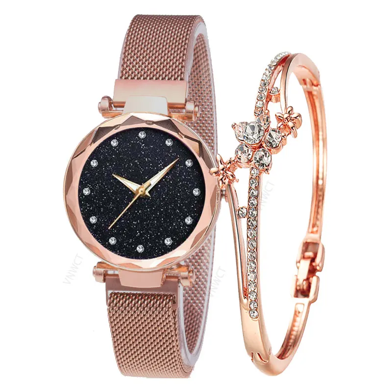 Luxury Women Watches Lucky Flower Bracelet Magnetic Starry Sky Clock Fashion Ladies Diamond Female Quartz Wristwatches for Women
Luxury Women Watches Lucky Flower Bracelet Magnetic Starry Sky Clock Fashion Ladies Diamond Female Quartz Wristwatches for Women