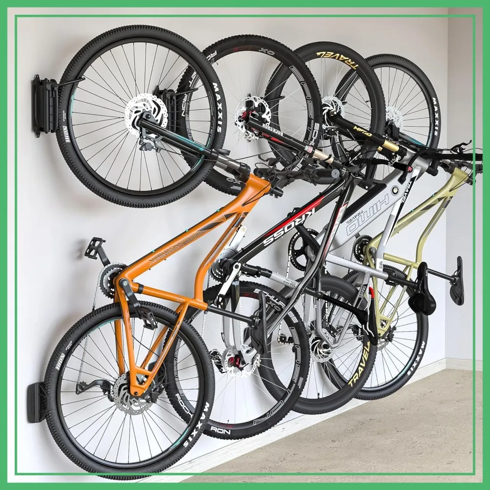 Swivel Bike Wall Mount, 4 Pack, Heavy Duty Bike Hangers for Garage Storage, Holds 66lbs, Easy Install
Swivel Bike Wall Mount, 4 Pack, Heavy Duty Bike Hangers for Garage Storage, Holds 66lbs, Easy Install