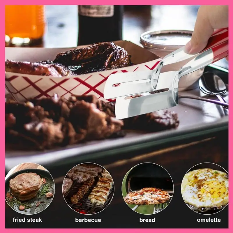 2 Piece Anti-Scald Extended Handle Spatula Tongs Multifunctional Grill Clamp Red & Silver Accurate
2 Piece Anti-Scald Extended Handle Spatula Tongs Multifunctional Grill Clamp Red & Silver Accurate